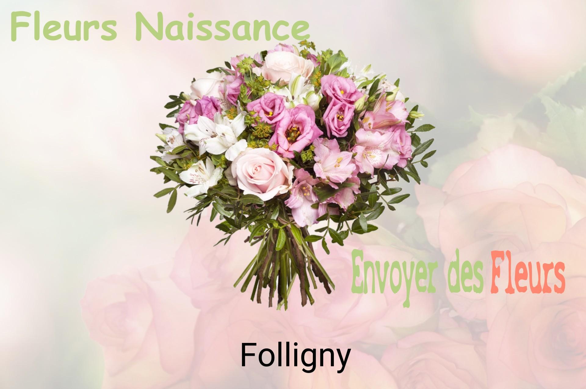 Bouquet de fleurs de naissance livré à Folligny