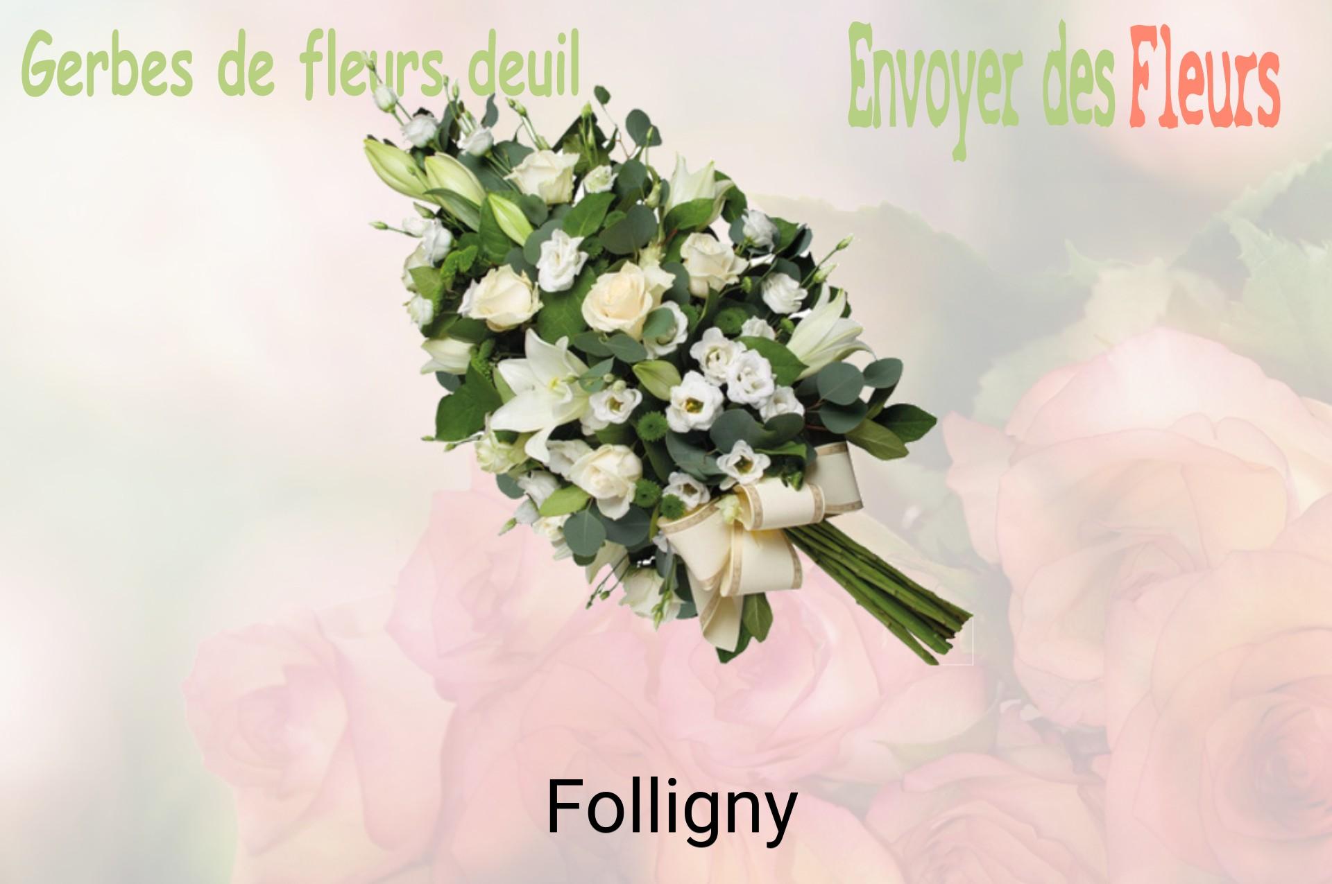 Gerbe de fleurs de deuil livrée à Folligny